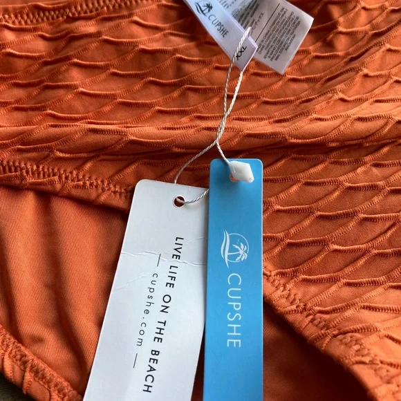 Cupshe dark orange textured bikini bottom XXL New with tags - Picture 4 of 5